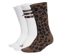 adidas Mixte Leo Graphic Socks 3 Pair Pack, earth strata/shadow brown/white, 45-48