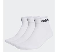 adidas Mixte Linear Ankle Cushioned Socks 3 Pairs, White/Black, 40-42