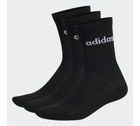 adidas Mixte Linear Crew Cushioned Socks 3 Pairs, Black / White, 40-42