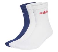 ADIDAS PERFORMANCE Chaussettes de sport 'Linear Crew Cushioned 3 Pairs' bleu clair / bleu foncé / rouge / blanc, Taille 43-45