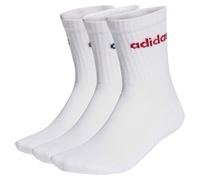 adidas Mixte Linear Crew Cushioned Socks 3 Pairs, white/dark blue/active maroon/olive strata, 42-45