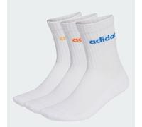 adidas Mixte Linear Crew Cushioned Socks 3 Pairs, white/Pure Orange/Semi Ice Tangerine Mel./ray blue, 40-42