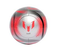 adidas Mixte Messi Club Ball, Silver Metallic/Lucid Red/Black, 4