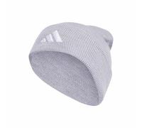adidas Mixte New Logo Beanie Cuff Hat, Light Grey Heather/White, XS-S