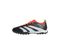 adidas Mixte Predator 24 League Low Turf Boots Chaussures de Football, Core Black/Cloud White/Solar Red, 42.5 EU