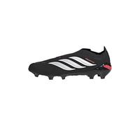 adidas Mixte Predator League Laceless Firm Ground Football Boots Shoes, Core Black/FTWR White/Lucid Red, 40 2/3 EU