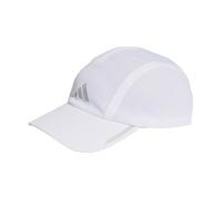 adidas Mixte Running AEROREADY Four-Panel Mesh Cap, White/Reflective Silver, M