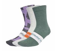 adidas Mixte TERREX MULTI 3 PACK SOCK, Grey Six/White, 6.5-8