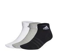 adidas Mixte Thin and Light Ankle Socks 3 Pairs, Medium Grey Heather / White / Black, 10.5-12.5