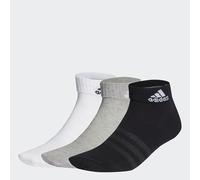 Adidas Chaussettes socquettes Fines & légères Mixte – lot 3 paires – Gris chiné/Blanc/Noir – 4.5-6