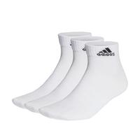 adidas Mixte Thin and Light Ankle Socks 3 Pairs, White / Black, 13-14.5