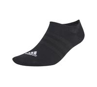 adidas Mixte Thin and Light No-Show Socks 3 Pairs, Black / White, 10.5-12.5