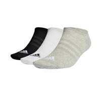 adidas Mixte Thin and Light No-Show Socks 3 Pairs, Medium Grey Heather / White / Black, 8.5-10