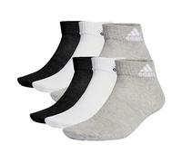 adidas Mixte Thin and Light Sportswear Ankle Socks 6 Pairs, Medium Grey Heather/White/Black, 8.5-10