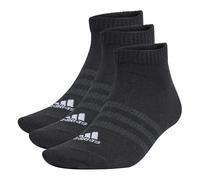 adidas Mixte Thin and Light Sportswear Low-Cut Socks 3 Pairs, Black / White, 10.5-12.5