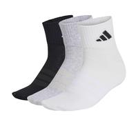adidas Unisex THIN&LIGHT SPORTSWEAR ANKLE SOCKS 3 PAIR PACK, medium grey heather/white/black, 13-14.5