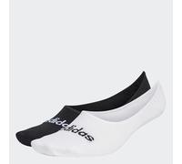 adidas Mixte Thin Linear Ballerina Socks 2 Pairs, White/Black, 4.5-6