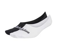 adidas Mixte Thin Linear Ballerina Socks 2 Pairs, White/Black, 6.5-8