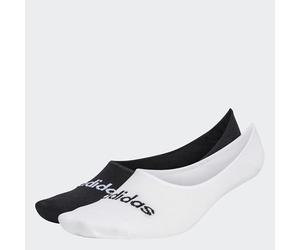 adidas Mixte Thin Linear Ballerina Socks 2 Pairs, White/Black, 8.5-10