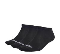 adidas Mixte Thin Linear Low-Cut Socks 3 Pairs, Black / White, 8.5-10