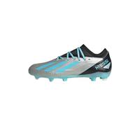 adidas Mixte X Crazyfast Messi.3 Firm Ground Boots Chaussures de Football, Silver Metallic/Blue/Core Black, 43 1/3 EU