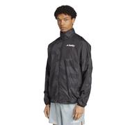 adidas Multi Printed Trail Running Wind Jacket Terrex Veste Coupe-Vent de Course à Pied imprimée, Noir/Gris Charbon, M Hommes