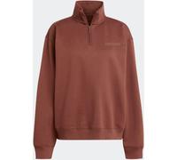 adidas originals adidas Originals Brown Essentials Linear Oversized Quarter Zip Sweatshirt