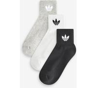 adidas originals adidas Originals White/Black Mid Ankle Socks 3 Pack