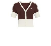 ADIDAS ORIGINALS Cardigan 'V-NECK SHIRT WITH' marron / blanc, Taille XS