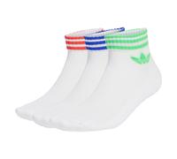 ADIDAS ORIGINALS Chaussettes '3-Stripes Ankle 3 Pairs' bleu / vert clair / rouge / blanc, Taille 46-48