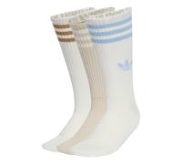 ADIDAS ORIGINALS Chaussettes '3-Stripes High Crew 3 Pairs' beige / bleu clair / marron / blanc, Taille 31-33