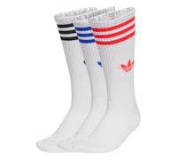 ADIDAS ORIGINALS Chaussettes '3-Stripes High Crew 3 Pairs' bleu / rouge orangé / noir / blanc, Taille 34-36