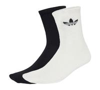 ADIDAS ORIGINALS Chaussettes 'Fluffy Crew Sock 2 Pairs' noir / blanc, Taille 46-48