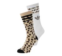 ADIDAS ORIGINALS Chaussettes 'Leopard Crew 2 Pairs' beige / noir / blanc, Taille 34-36