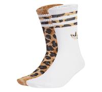 ADIDAS ORIGINALS Chaussettes 'Leopard Crew 2 Pairs' caramel / gris foncé / noir / blanc, Taille 43-45