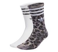 ADIDAS ORIGINALS Chaussettes 'Leopard Crew 2 Pairs' taupe / gris foncé / noir / blanc, Taille 43-45