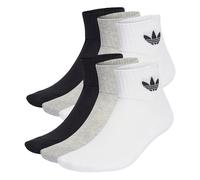 ADIDAS ORIGINALS Chaussettes 'Mid Ankle 6 Pairs' gris chiné / noir / blanc, Taille 42-44