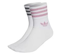 ADIDAS ORIGINALS Chaussettes 'Mid-Cut Glitter Crew 2 Pairs' éosine / rose chiné / noir chiné / blanc, Taille 40-42