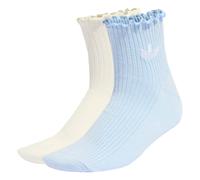 ADIDAS ORIGINALS Chaussettes 'RUFFLE QUARTER' bleu clair / blanc naturel, Taille 40-42