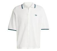 ADIDAS ORIGINALS Chemise 'Button Down Knitted' pétrole / blanc, Taille L