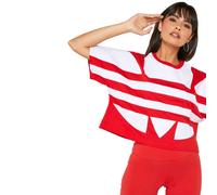 Adidas Originals Grand Logo Trefoil Tee Oversize Crop Shirt Rouge