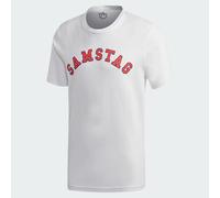 Adidas Originals Men's Samstag Graphic T-Shirt Blanc Coton Varsity Tee GD5695