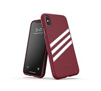 adidas Originals Moulded Suède Case Coque pour iPhone XS/X, Coque résistante aux Chutes, Bords surélevés, Rouge foncé