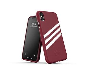 adidas Originals Moulded Suède Case Coque pour iPhone XS/X, Coque résistante aux Chutes, Bords surélevés, Rouge foncé
