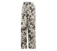 ADIDAS ORIGINALS Pantalon 'Satin Wide Leg' brun foncé / blanc cassé, Taille 46-48