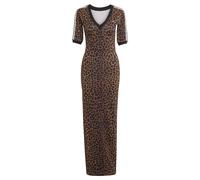 ADIDAS ORIGINALS Robe 'Leopard V-Neck Maxi' marron / gris foncé / noir / blanc, Taille 30-32