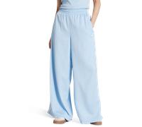 Adidas Originals Satin Wide Leg Track Bottoms Femme - Pantalons, Bleu - Taille 34 - Poly Mesh Blue 34