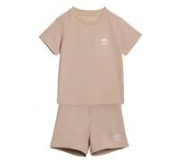 ADIDAS ORIGINALS Set 'REGULAR WAFFLE SHORT T-SHIRT' kaki / blanc, Taille 98