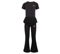 ADIDAS ORIGINALS Set 'SLIM KNITTED TEE LEGGINGS' crème / noir / blanc, Taille 110