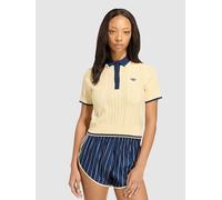 Adidas Originals Cable Knit Cali Short Sleeve Polo Jaune S Femme